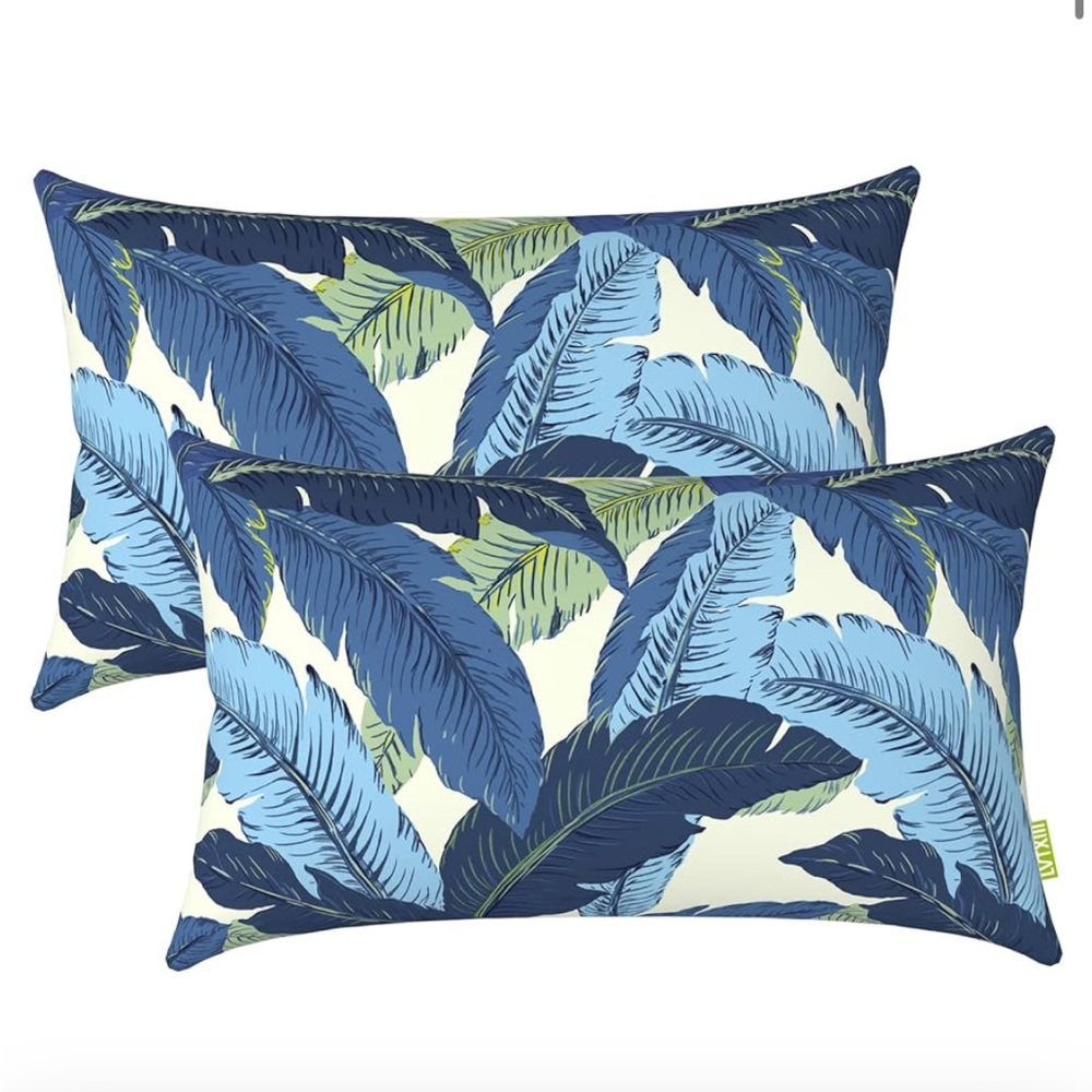 Final price: Pair of tropical outdoor lumbar pillows - New